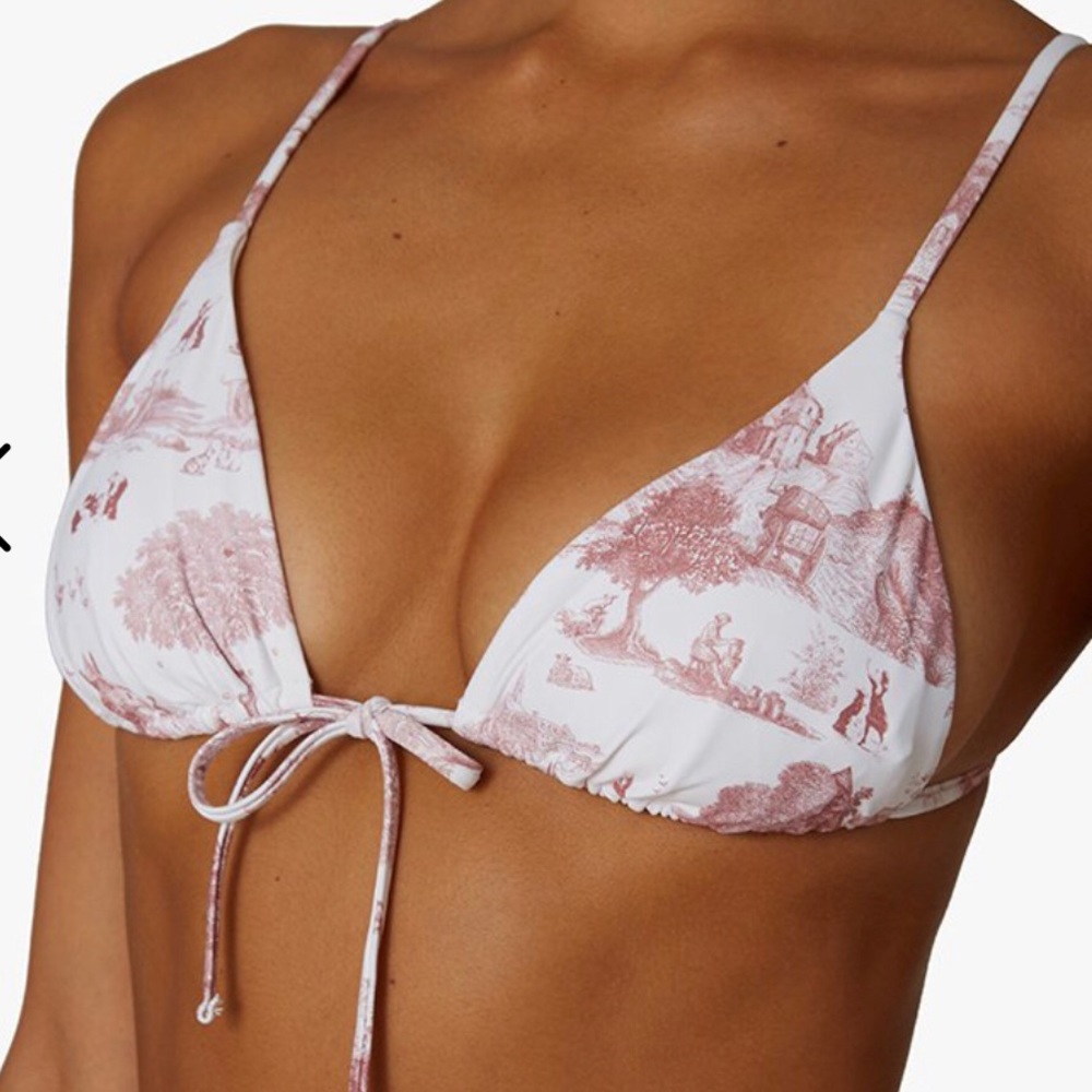 WeWoreWhat Triangle Vintage Toile bikini top